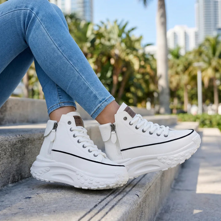 Women's White Donovan Platform Sneakers