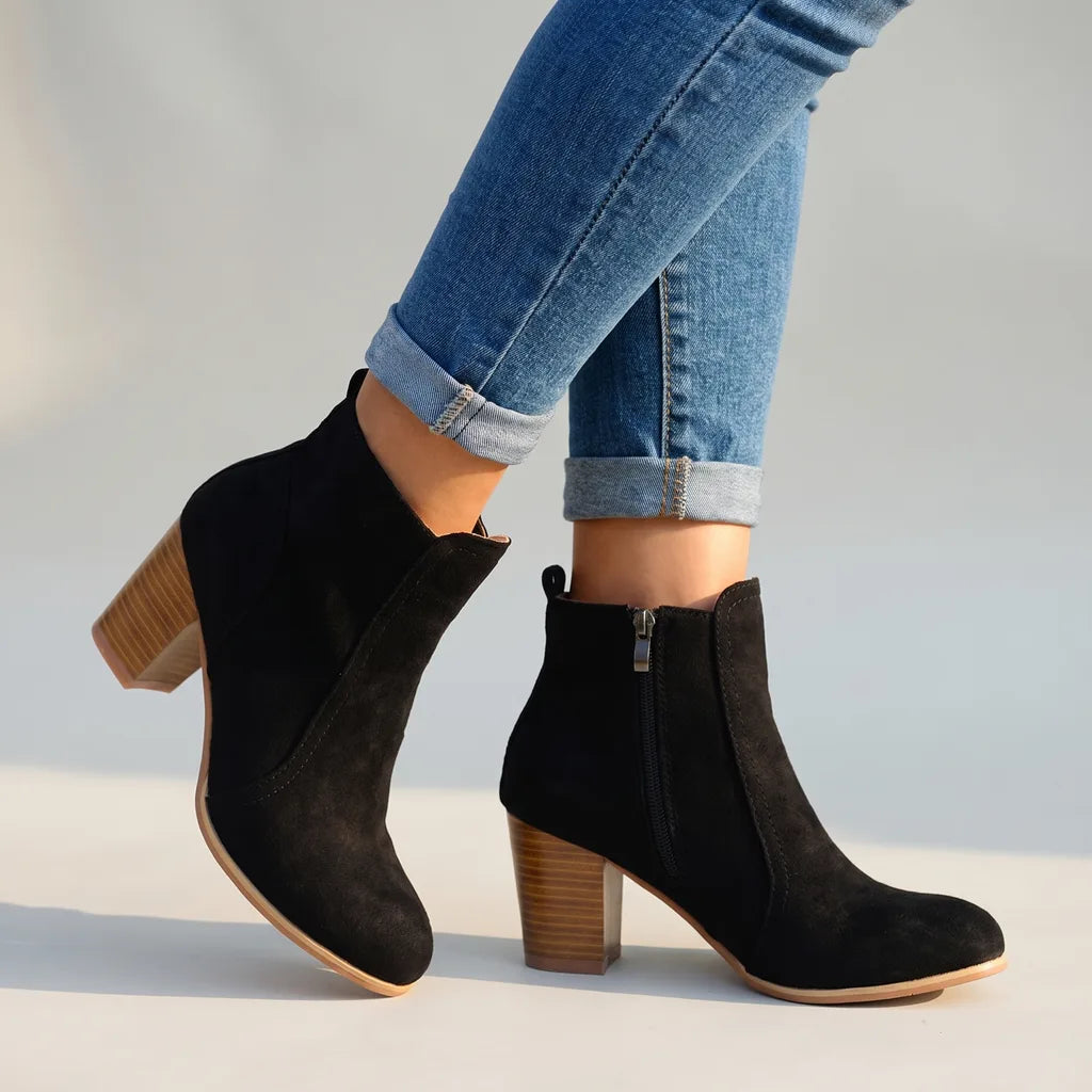 Janice | Women's High Heel Ankle Boots  - Color:Black;Size:35