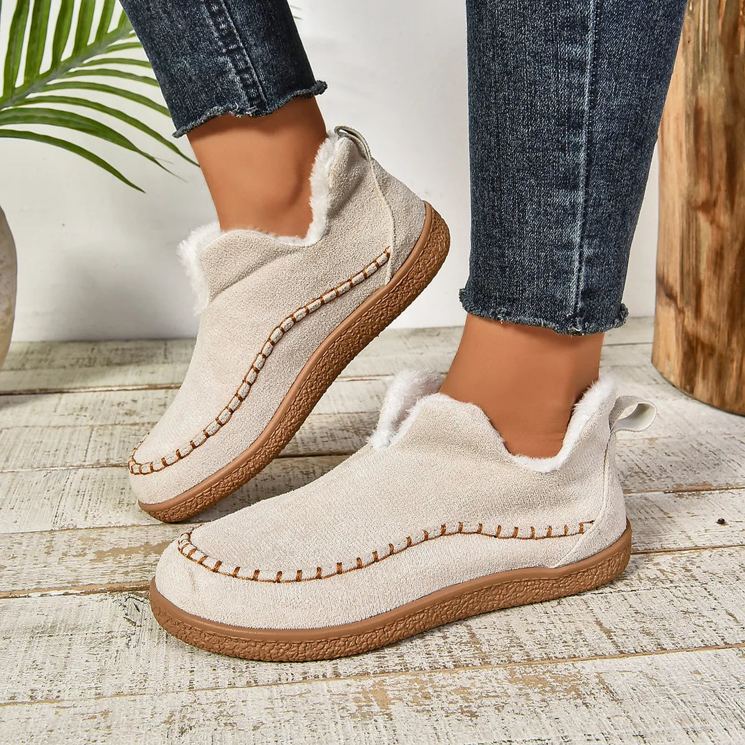 Janine | Women's Orthopedic Non-Slip Ankle Boots - Color:Beige;Size:36