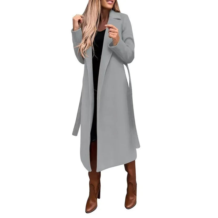 Jasmin | Women's Belted Trench Coat  - Size:XS;Color:Gray