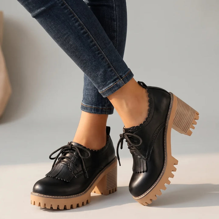 Jasmine | Women's Orthopedic Lace-Up Derbies - Color:Black;Size:35