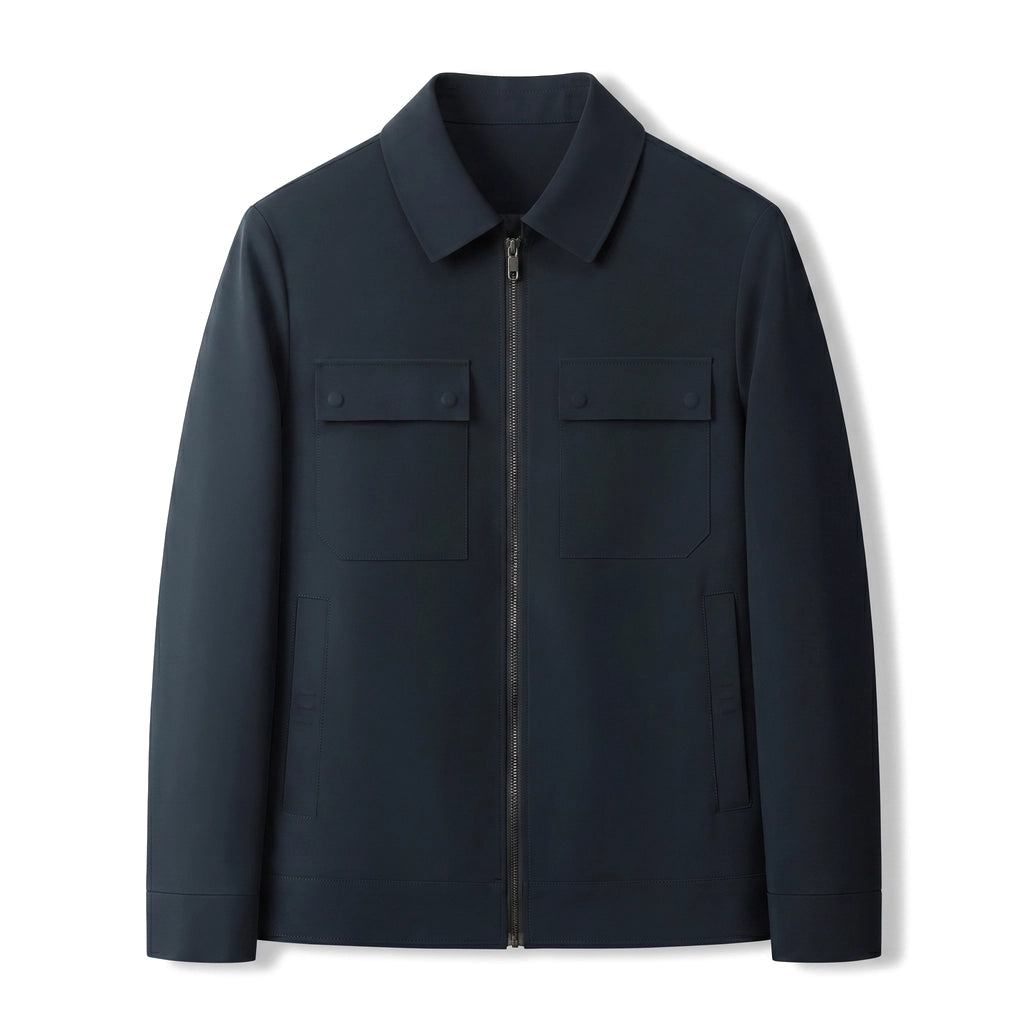 Jaxson Collared Jacket - Color:Blue;Size:S