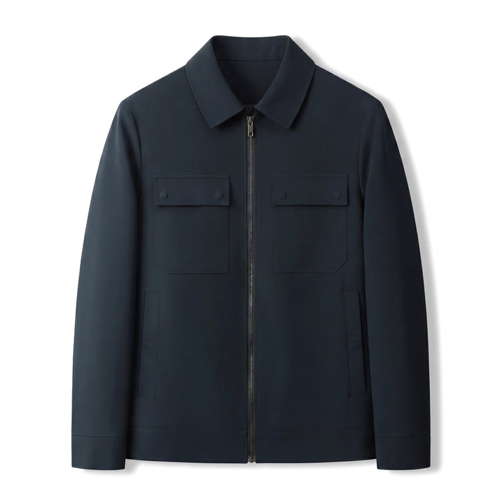 Jaxson Collared Jacket - Color:Blue;Size:S