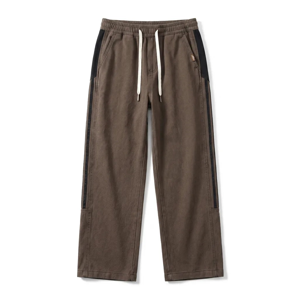 Jay Striped Wide-Leg Pants - Color:Coffee;Size:M