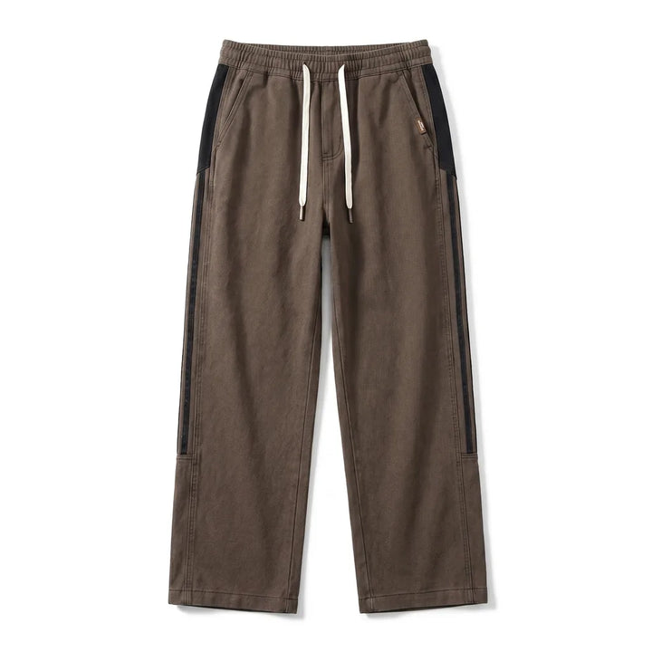 Jay Striped Wide-Leg Pants - Color:Coffee;Size:M