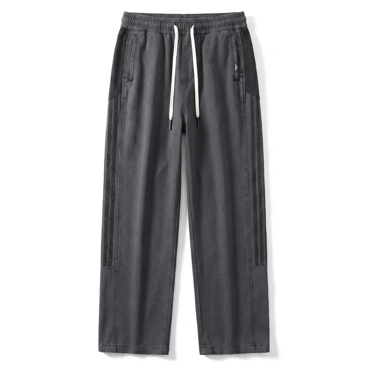 Jay Striped Wide-Leg Pants - Color:Dark Gray;Size:M