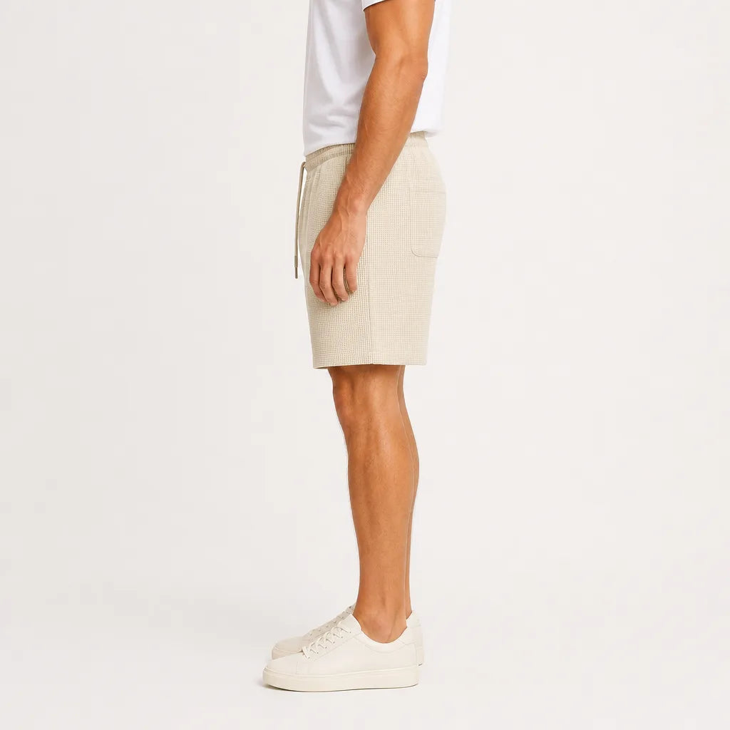 Men's Beige Talmadge Waffle Sport Shorts