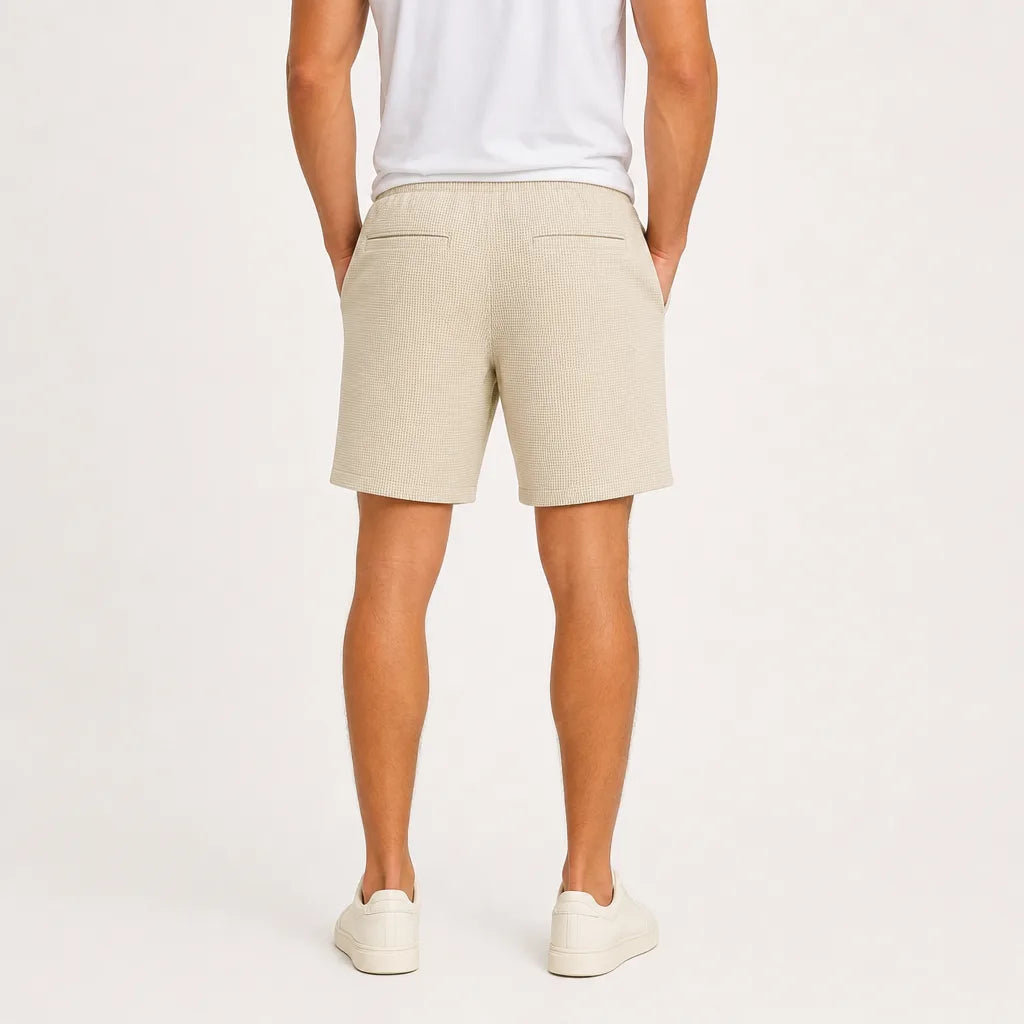 Men's Beige Talmadge Waffle Sport Shorts