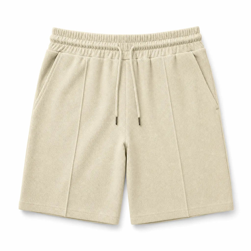 Jed Waffle Shorts - Color:Beige;Size:XS