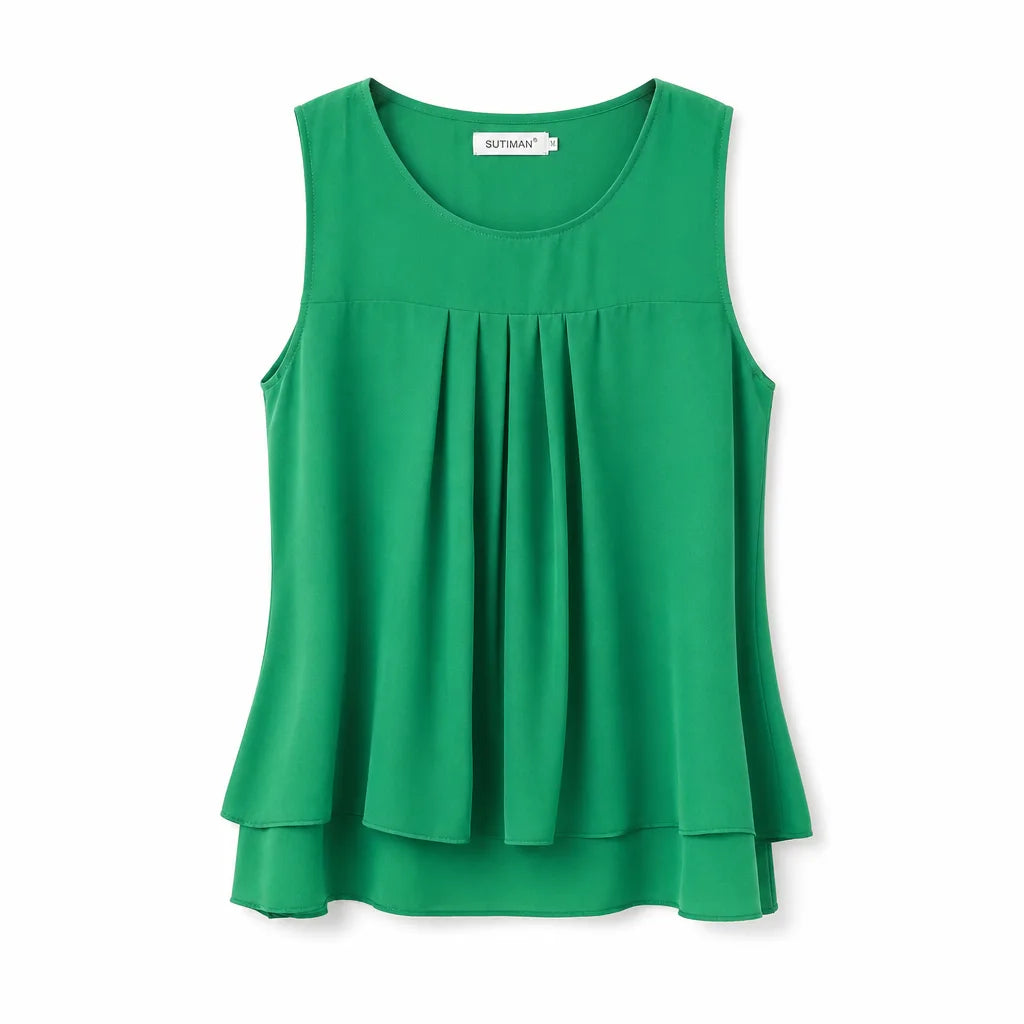 Jemma Sleeveless Top - Color:Green;Size:S