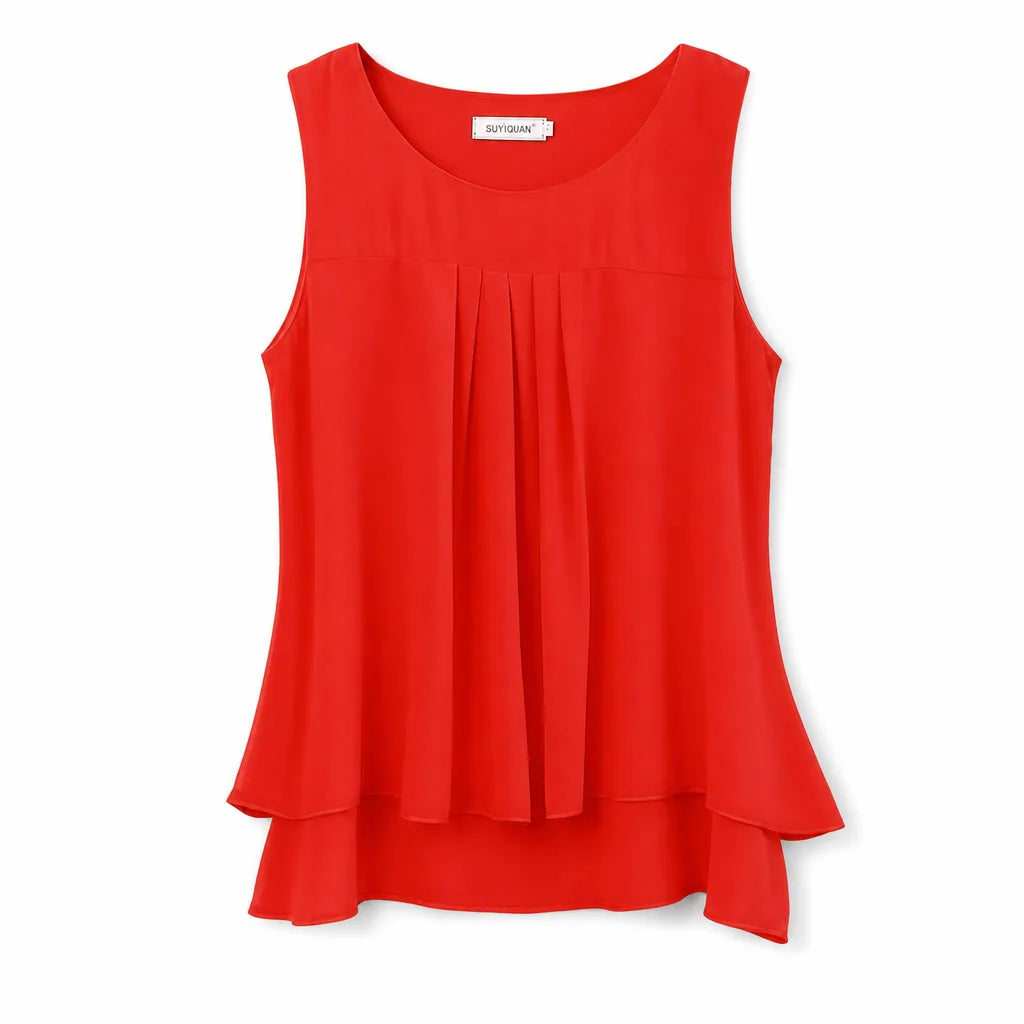 Jemma Sleeveless Top - Color:Red;Size:S