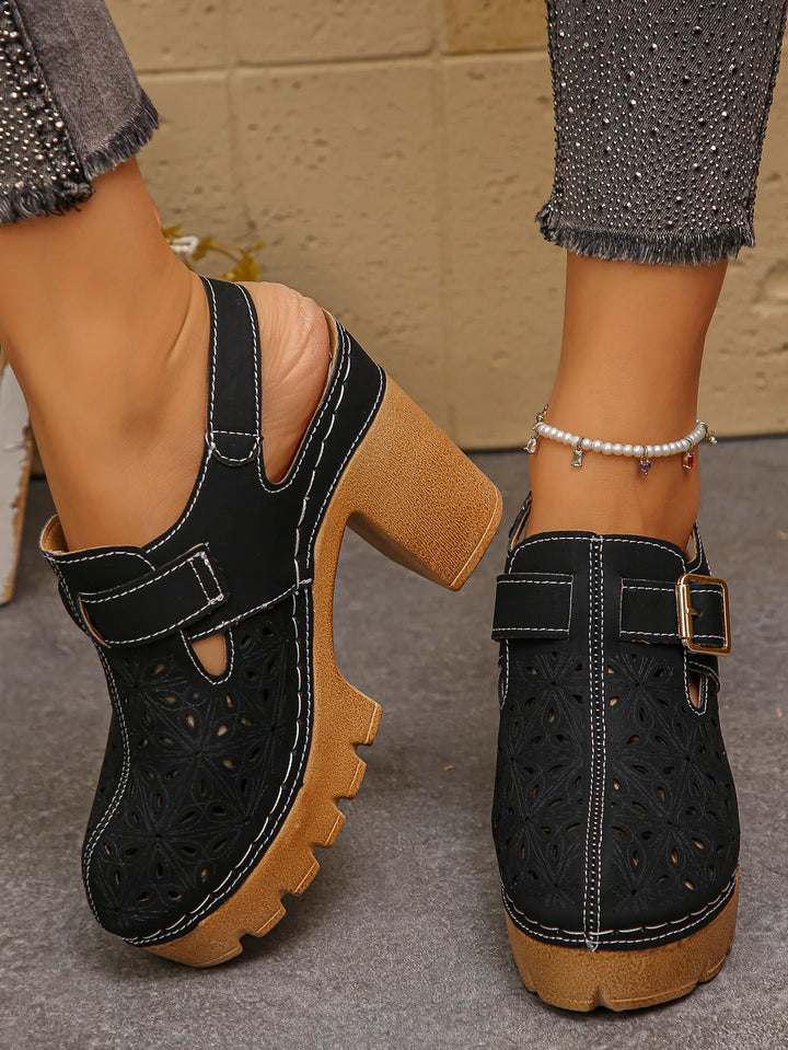 Jennifer | Women's Orthopedic Platform Clogs - Color:Black;Size:35