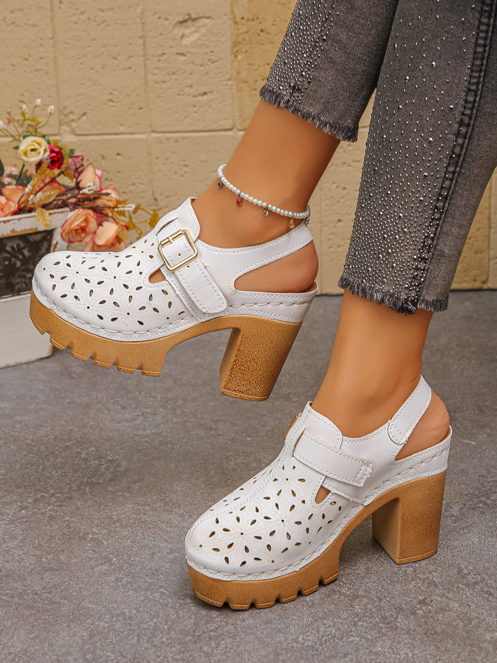 Jennifer | Women's Orthopedic Platform Clogs - White