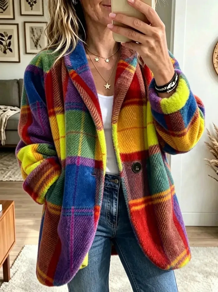 Jessie | Women's Cozy Flannel Jacket  - Size:XS;Color:Sun