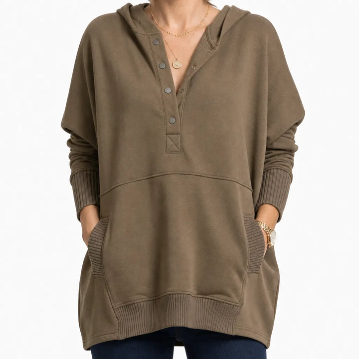 Jessup Snap Pullover - Color:Brown;Size:XS