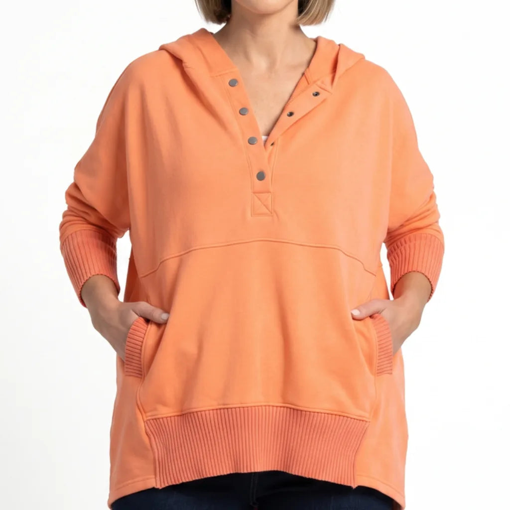 Jessup Snap Pullover - Color:Orange Red;Size:XS