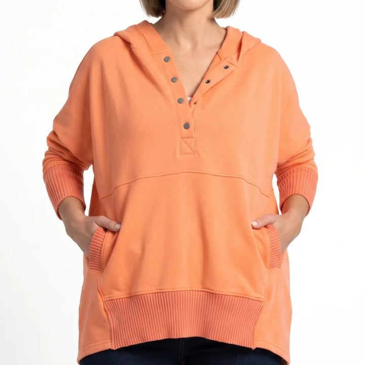 Jessup Snap Pullover - Color:Orange Red;Size:XS