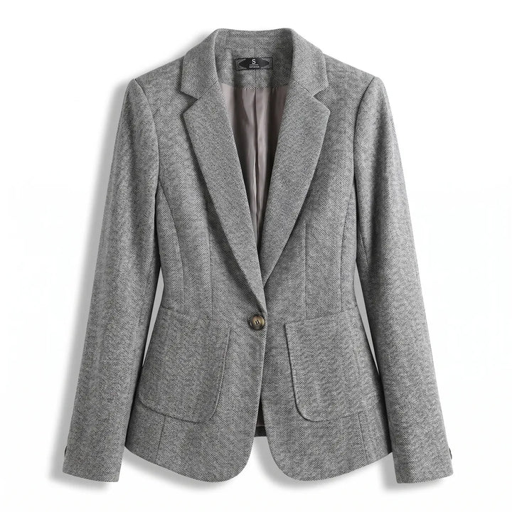 Joan Single Button Blazer - Color:Gray;Size:XS