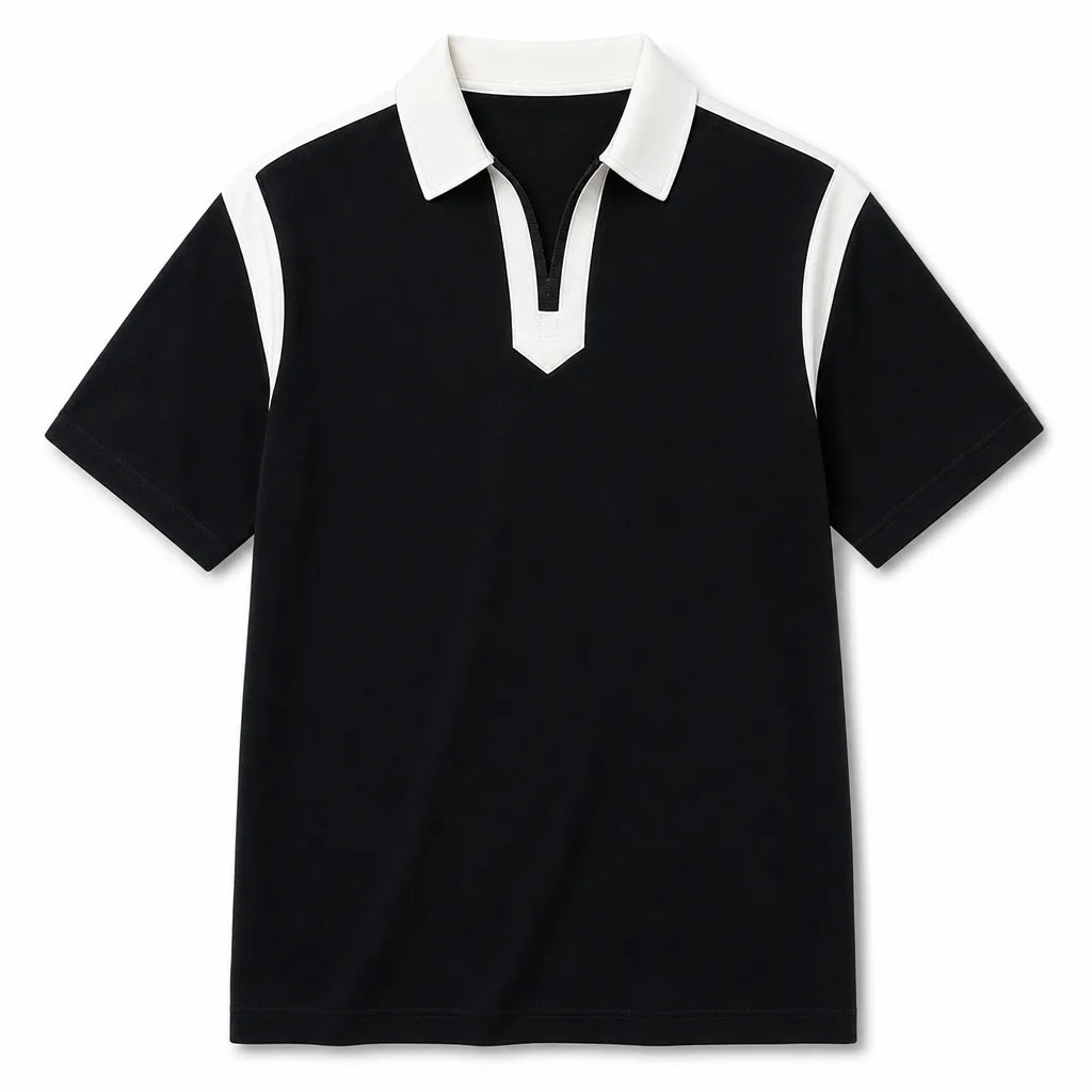 Johnathan Colorblock Polo - Color:Black;Size:XS