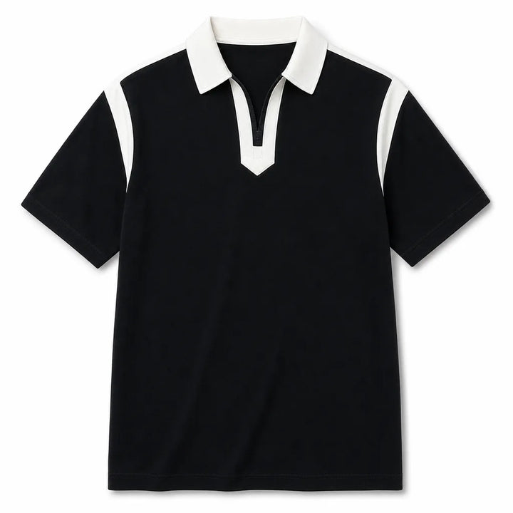 Johnathan Colorblock Polo - Color:Black;Size:XS
