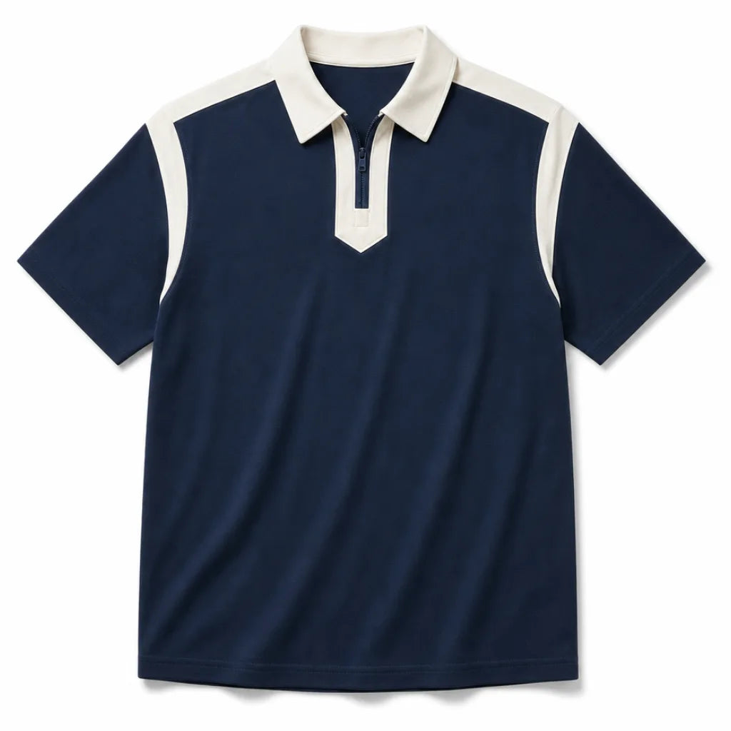 Johnathan Colorblock Polo - Color:Blue;Size:XS