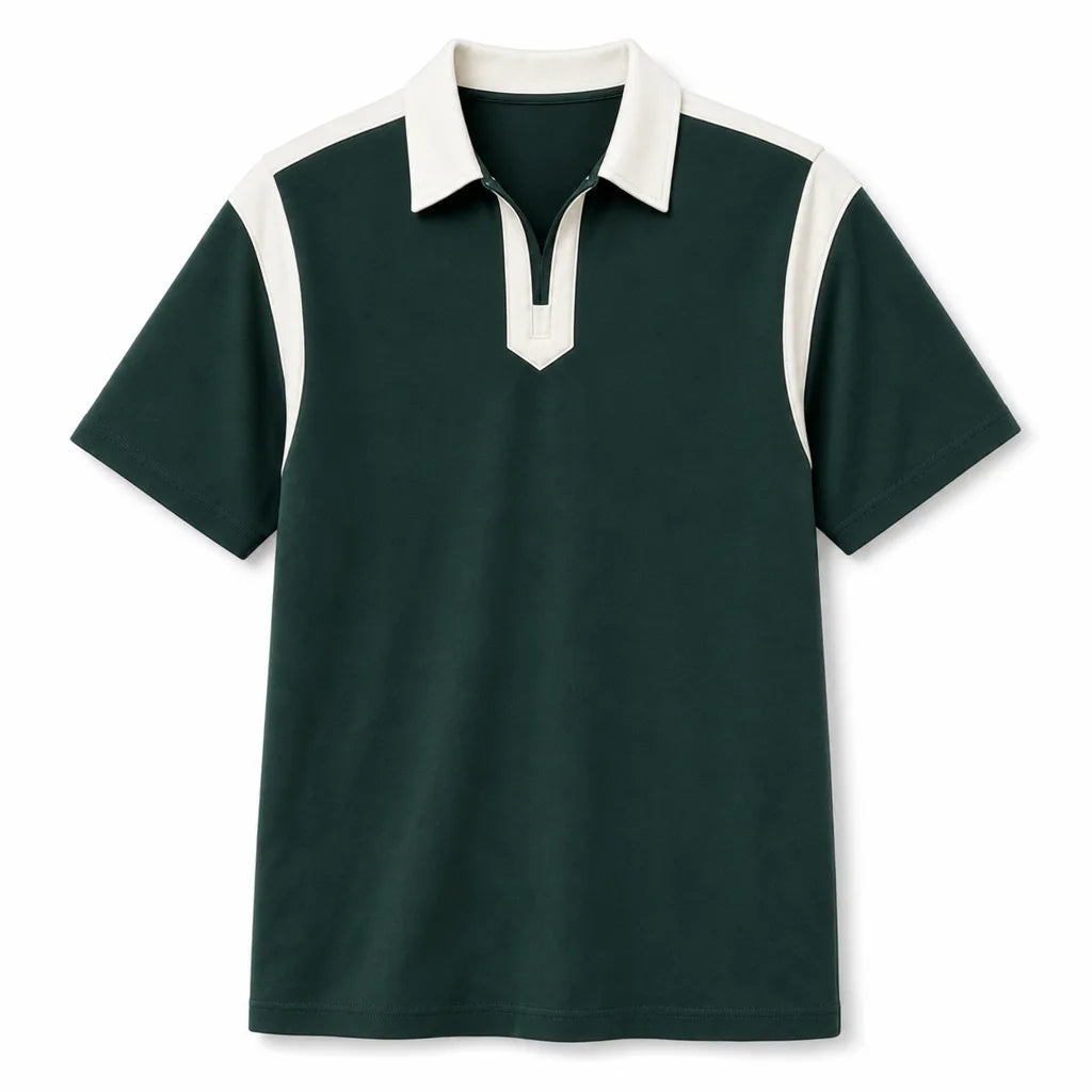 Johnathan Colorblock Polo - Color:Green;Size:XS