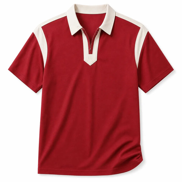 Johnathan Colorblock Polo - Color:Red;Size:XS