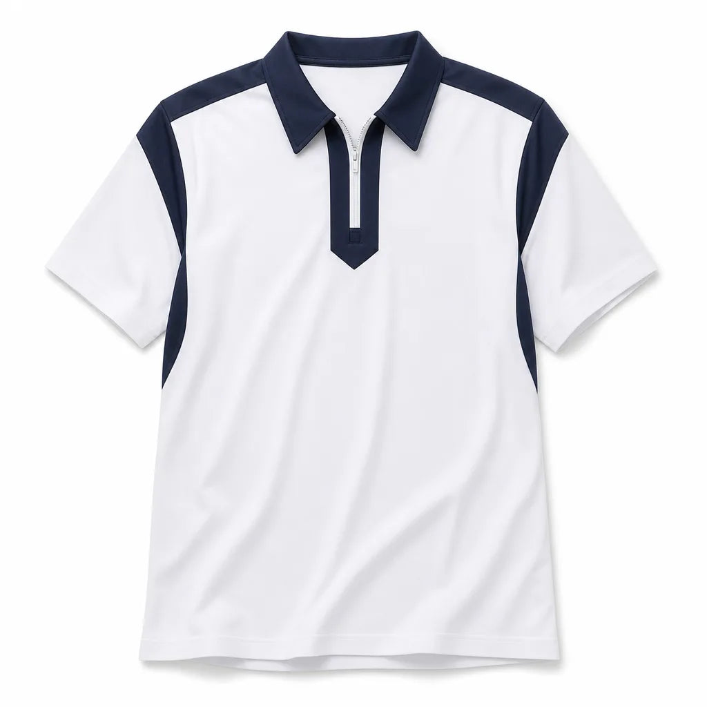 Johnathan Colorblock Polo - Color:White;Size:XS