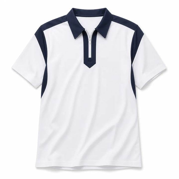 Johnathan Colorblock Polo - Color:White;Size:XS