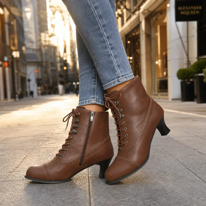 Jolene | Women's Western Ankle Boots - Color:Brown;Size:36