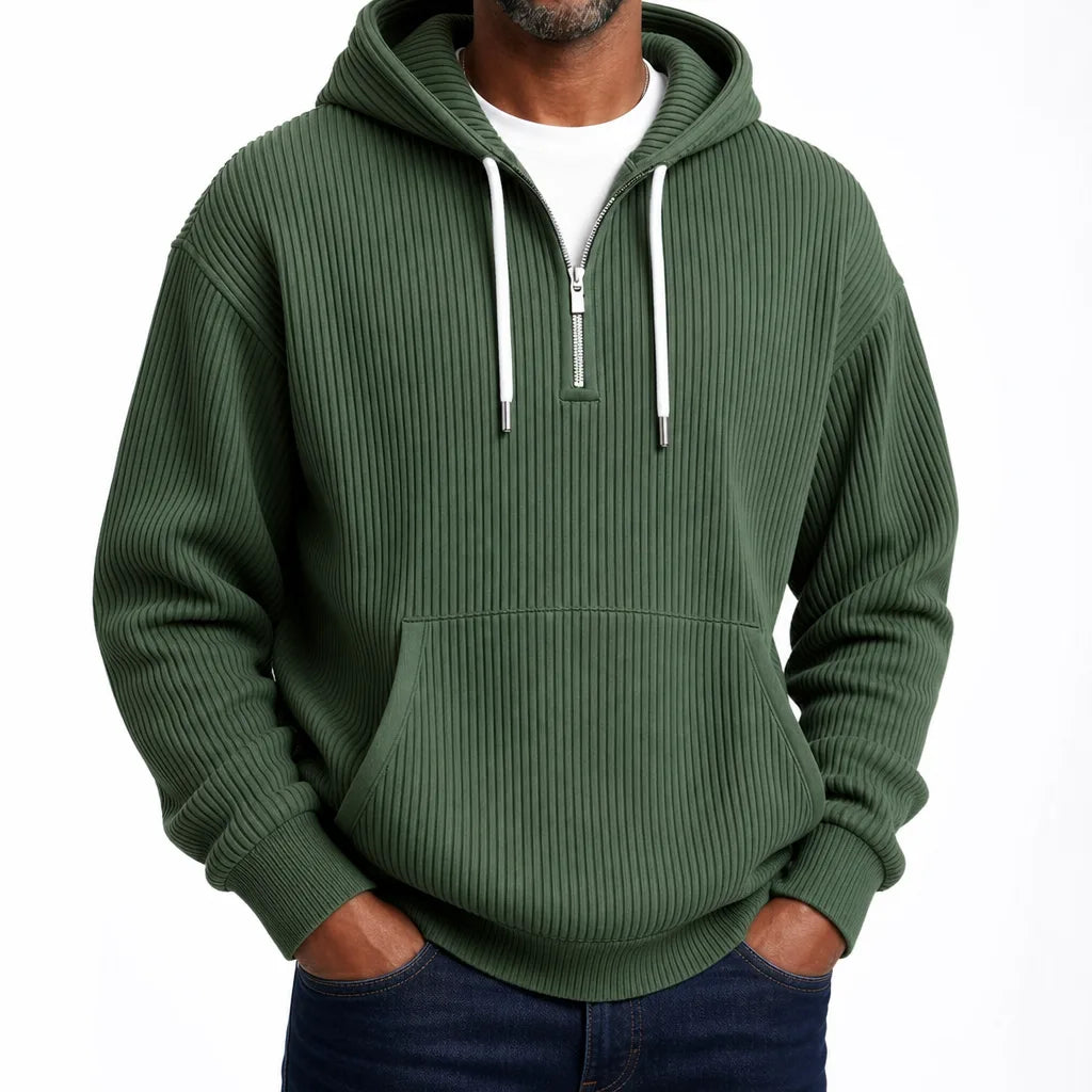 Jones Quarter Zip Hoodie - Color:Green;Size:XS