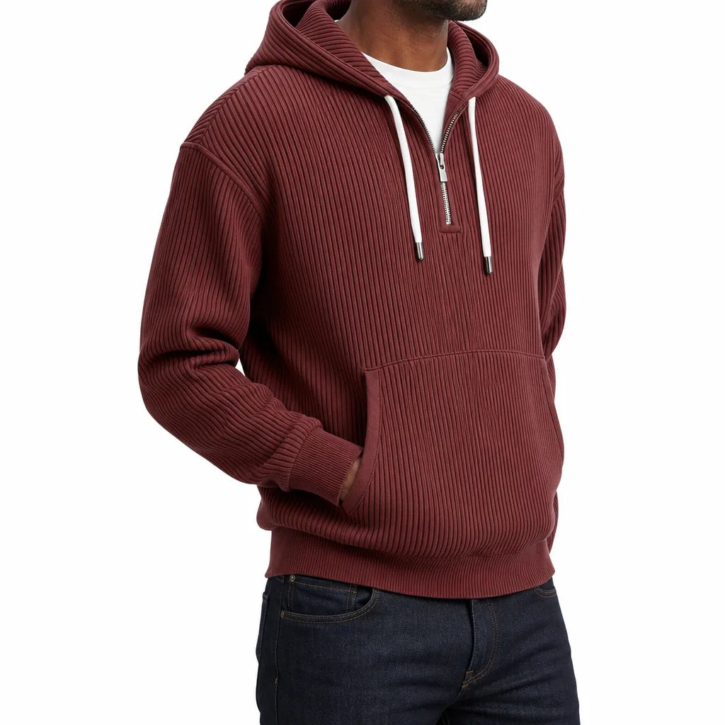 Men's Red Clayborne Corduroy Zip Hoodie