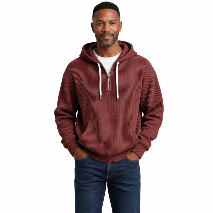 Men's Red Clayborne Corduroy Zip Hoodie