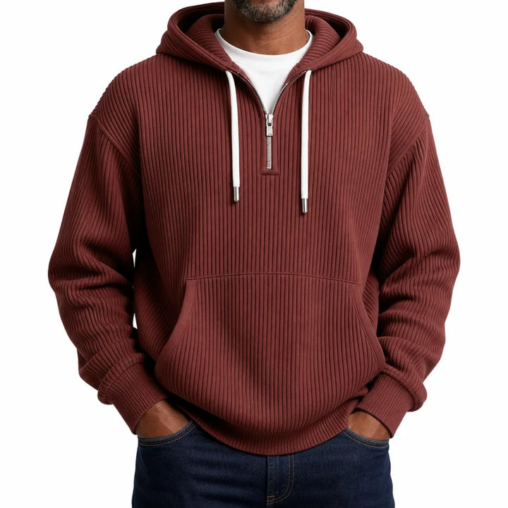 Jones Quarter Zip Hoodie - Color:Red;Size:XS