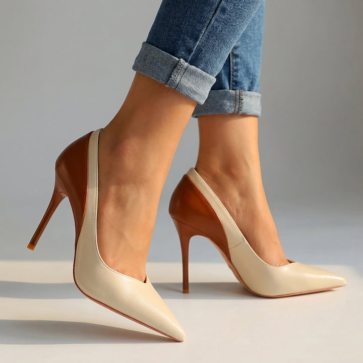 Jordanne Pointed Pumps - Color:Off-white;Size:35