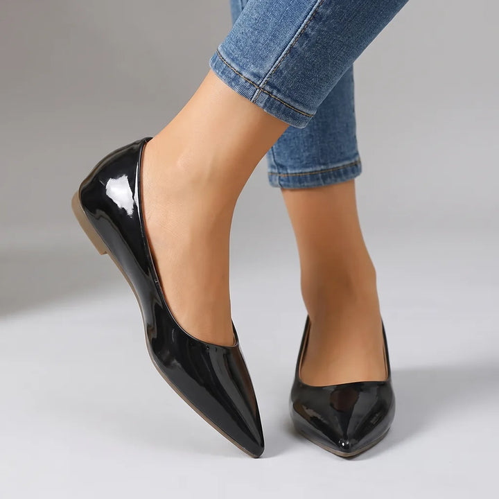 Josephina Pointed-Toe Flats - Color:Black;Size:35