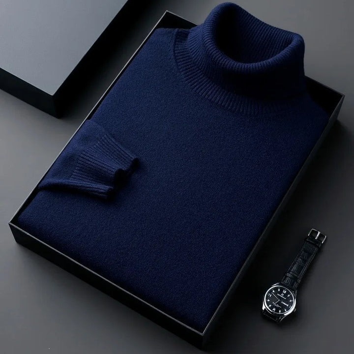 Josephine | Women's Soft Turtleneck Sweater - Color:Blue;Size:M