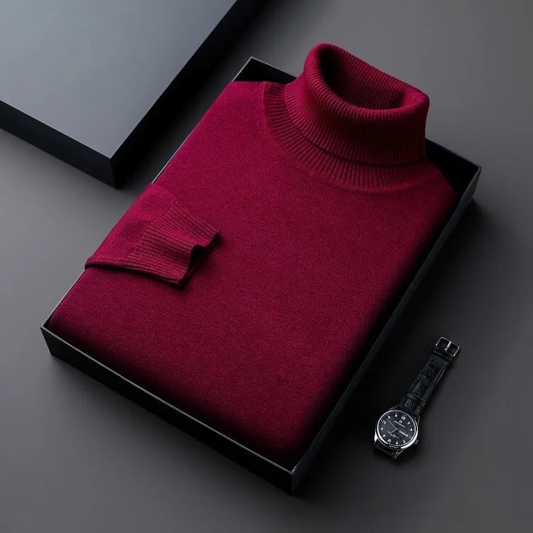 Josephine | Women's Soft Turtleneck Sweater - Color:Red;Size:M