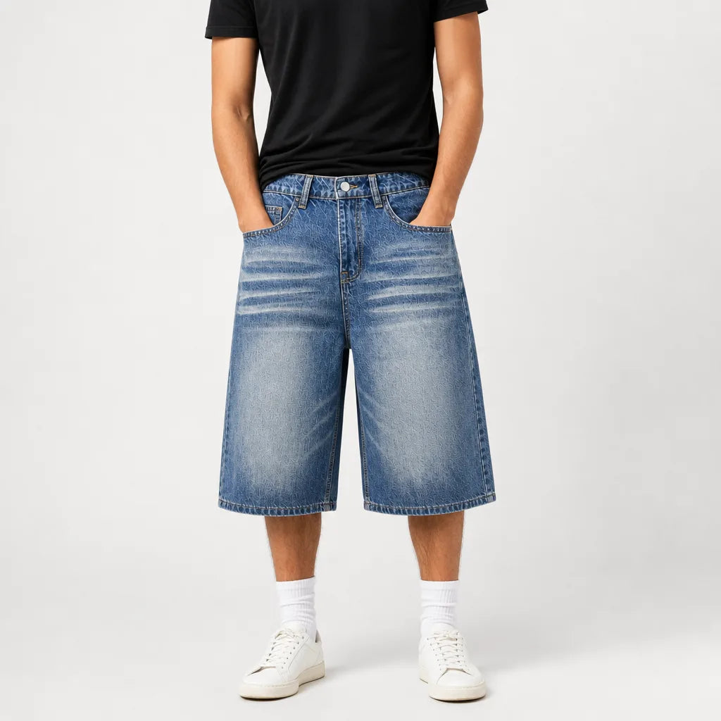 Men's Blue Stapleton Cotton Denim Shorts