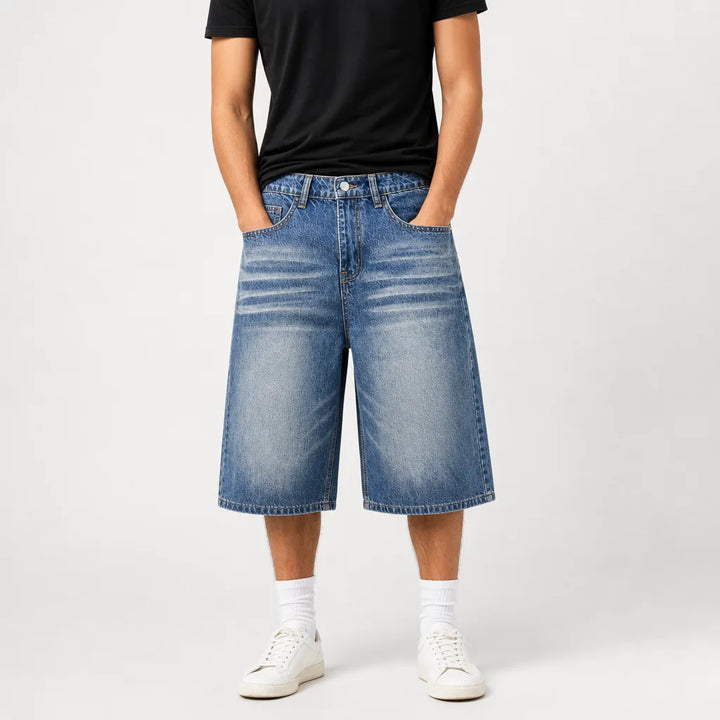 Men's Blue Stapleton Cotton Denim Shorts