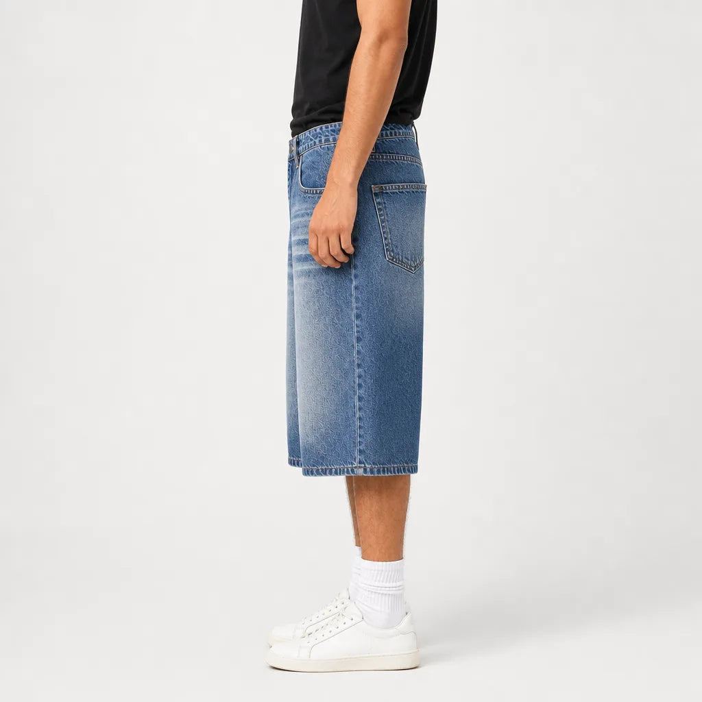 Men's Blue Stapleton Cotton Denim Shorts