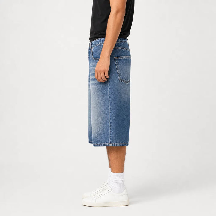 Men's Blue Stapleton Cotton Denim Shorts