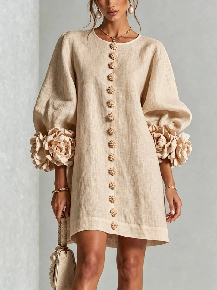 Juanita | Women's Cardigan Mini Dress  - Size:XS;Color:Beige