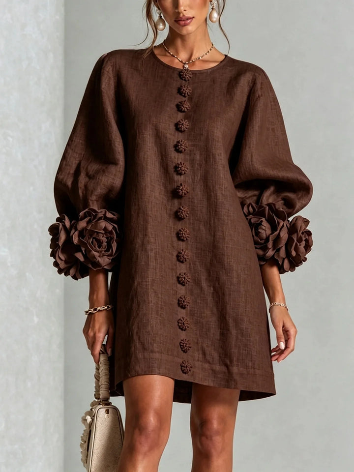Juanita | Women's Cardigan Mini Dress  - Size:XS;Color:Brown