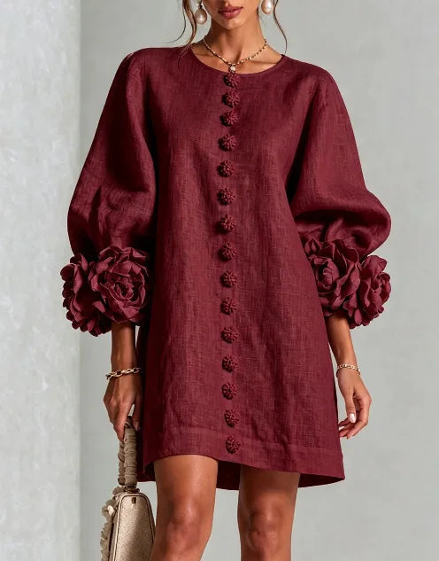 Juanita | Women's Cardigan Mini Dress  - Size:XS;Color:Burgundy