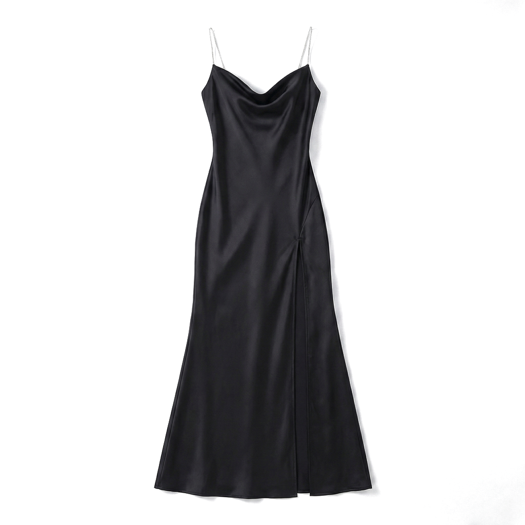Julia Satin Cami Dress - Color:Black;Size:XS