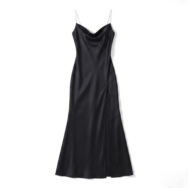 Julia Satin Cami Dress - Color:Black;Size:XS