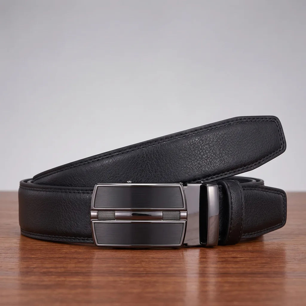 Julian | Men's Leather Buckle Belts - Color:Black;Length (inches):44 inches