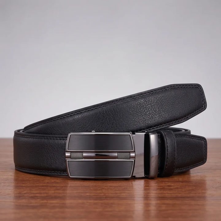 Julian | Men's Leather Buckle Belts - Color:Black;Length (inches):44 inches
