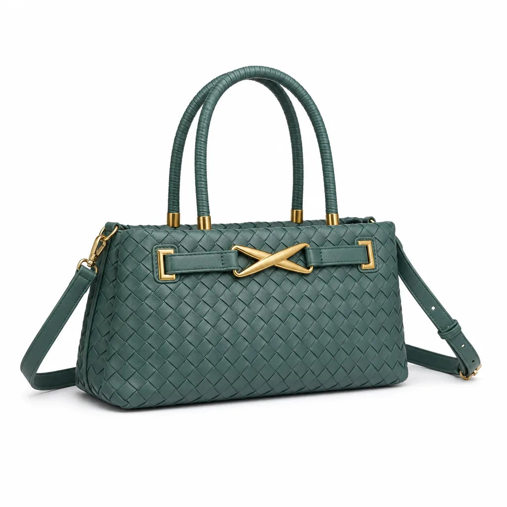 Women's Green Julianna Woven Tote Bag